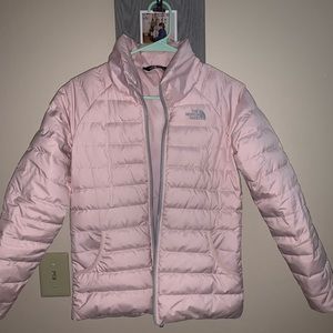 North face pink puffer jacket